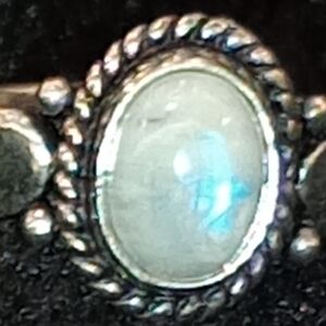 Vintage Sterling Silver Rainbow Moonstone Ring/Handmade/Southwest Style